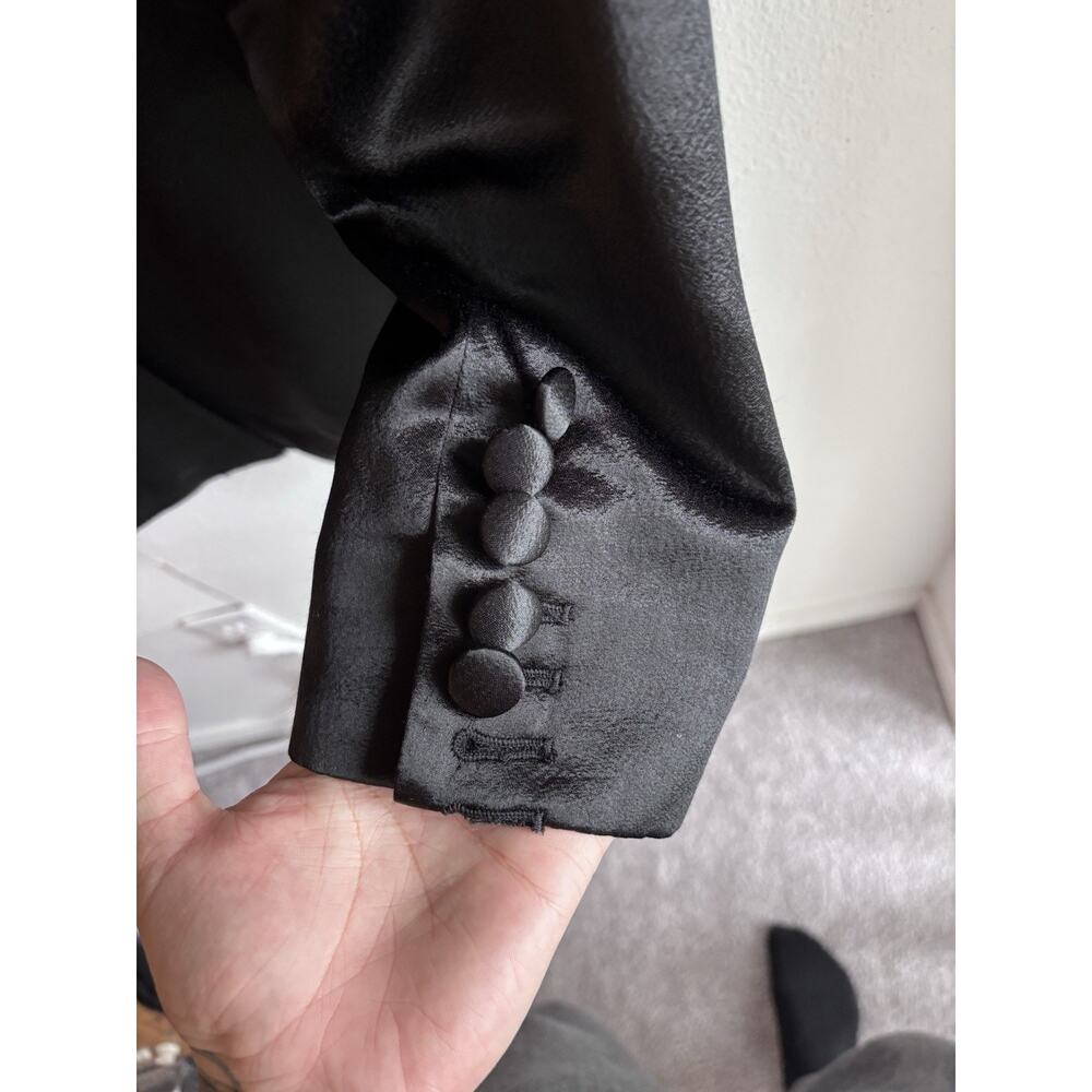 Veronica Beard Athens Black Shiny Satin Dickey Blazer Jacket Sz 4 - Picture 7 of 8